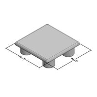 60-010-2 MODULAR SOLUTIONS POLYAMIDE PART<br>END CAP 45MM X 45MM LIGHT GRAY